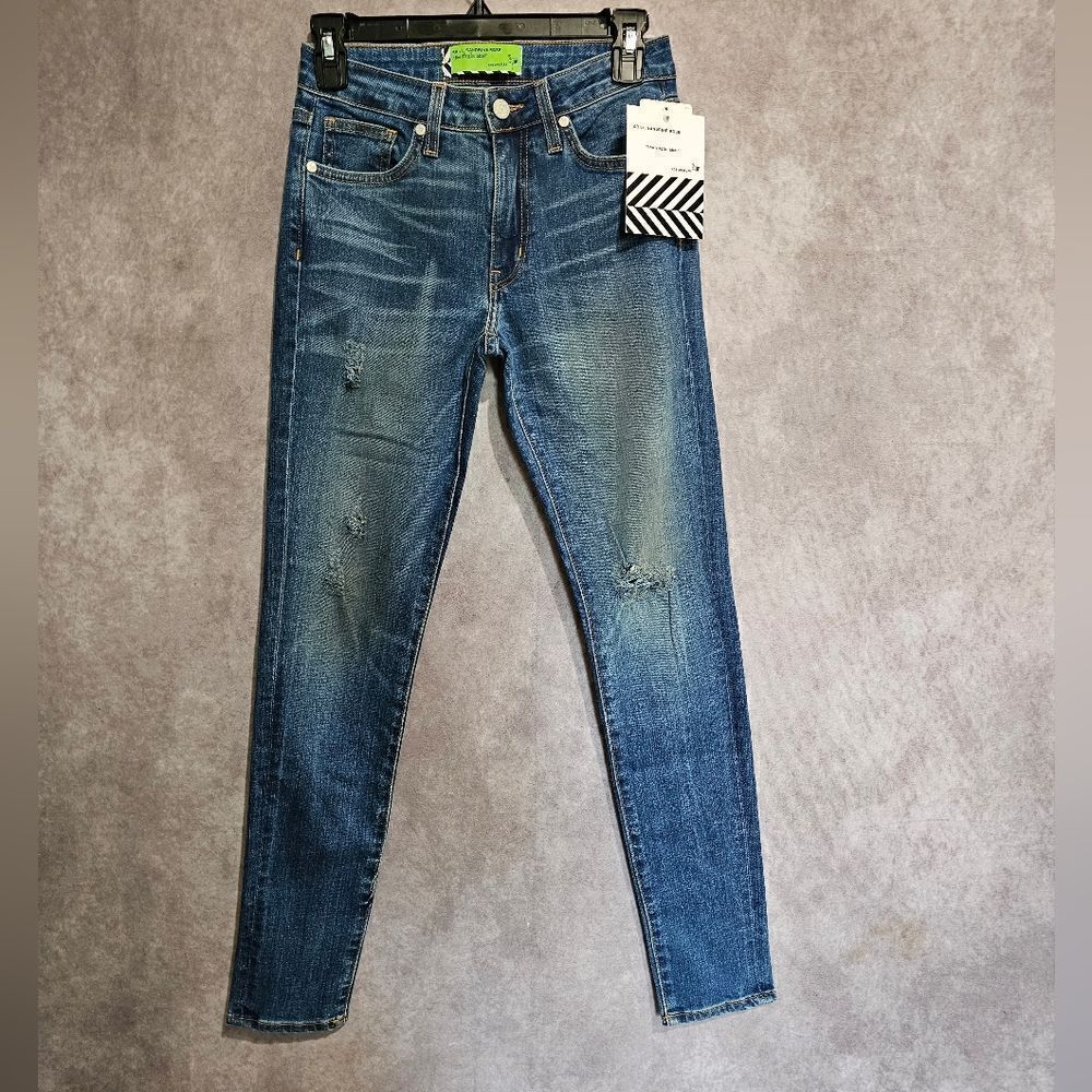 Sandrine Rose x Free People Slim Denim Distressed Jeans Size 24‎